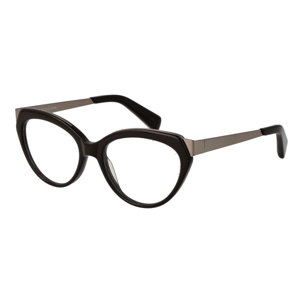 Eyeglasses Frames by Yohji Yamamoto for unisex in acetate brown showcases a refined full-frame frame design with a refined brown coloured frame finish for a refined and sophisticated look.