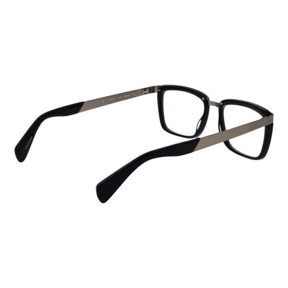 Eyeglasses Frames by Yohji Yamamoto for unisex in acetate black features an refined silhouette, showcasing the refined black coloured frame and sophisticated full-frame frame design.