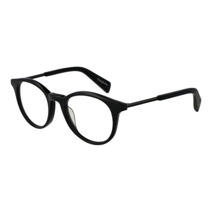 Eyeglasses Frames by Yohji Yamamoto for men in plastic and black showcases an refined full-frame frame design featuring a sophisticated black coloured frame for an refined and refined aesthetic.