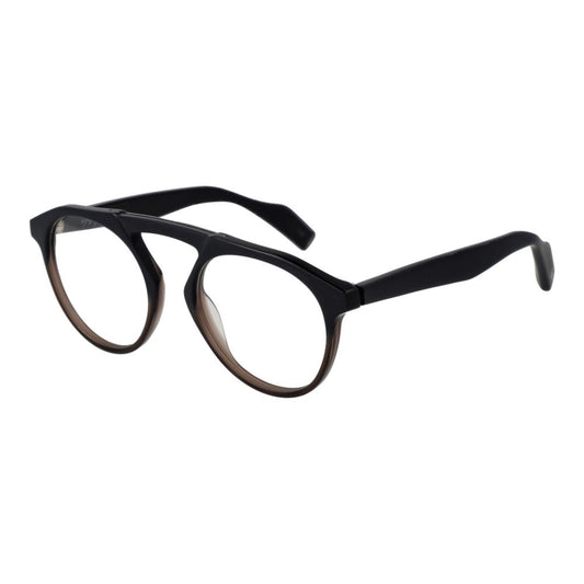 Eyeglasses Frames by Yohji Yamamoto for men in plastic black features a refined silhouette, showcasing a refined black coloured frame and full-frame frame design for a sophisticated, premium look.