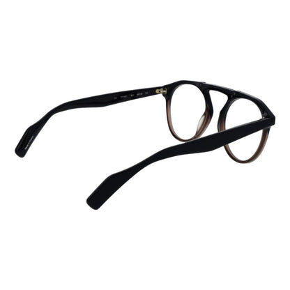 Eyeglasses Frames by Yohji Yamamoto for men in plastic and black showcases an refined full-frame frame design featuring a sophisticated black coloured frame for an refined and refined aesthetic.