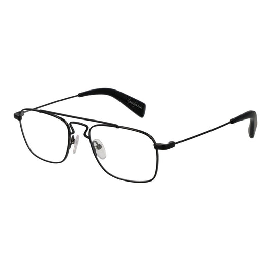Eyeglasses Frames by Yohji Yamamoto for men in black showcases a reflective silhouette, artfully incorporating a sophisticated black coloured frame with a distinct full-frame frame design.