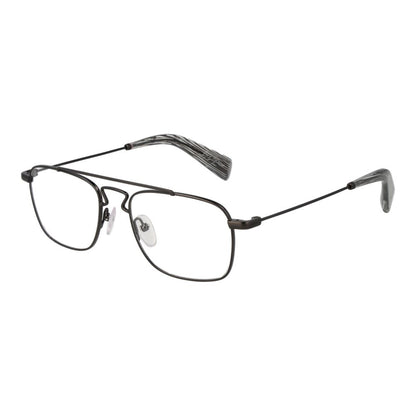 Eyeglasses Frames by Yohji Yamamoto for men in metal gray showcases a refined full-frame frame design with a refined gunmetal coloured frame finish for a refined and sophisticated look.