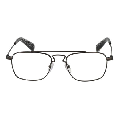 Eyeglasses Frames by Yohji Yamamoto for men in metal gray features an refined silhouette, showcasing the refined gunmetal coloured frame and sophisticated full-frame frame design.