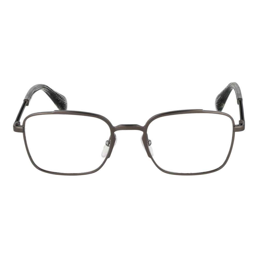 Eyeglasses Frames by Yohji Yamamoto for men in metal gray features an refined silhouette, showcasing the refined gunmetal coloured frame and sophisticated full-frame frame design.