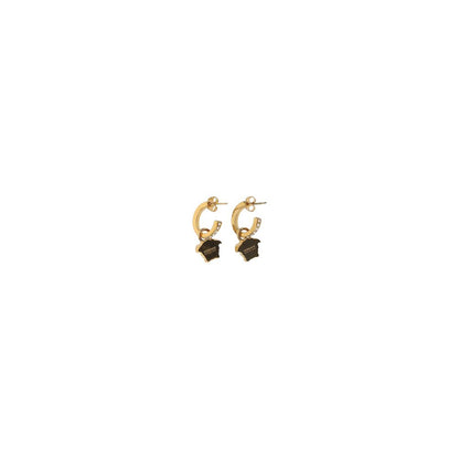 Earrings by Versace for women in leather & cotton gold presents a curated silhouette, artfully showcasing the curated and refined aesthetic of the Medusa Women's Gold Earrings.