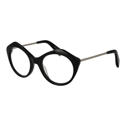 Eyeglasses Frames by Yohji Yamamoto for women in black features an refined silhouette, showcasing a sophisticated black coloured frame and refined full-frame frame design for a refined look.