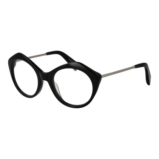 Eyeglasses Frames by Yohji Yamamoto for women in black features an refined silhouette, showcasing a sophisticated black coloured frame and refined full-frame frame design for a refined look.