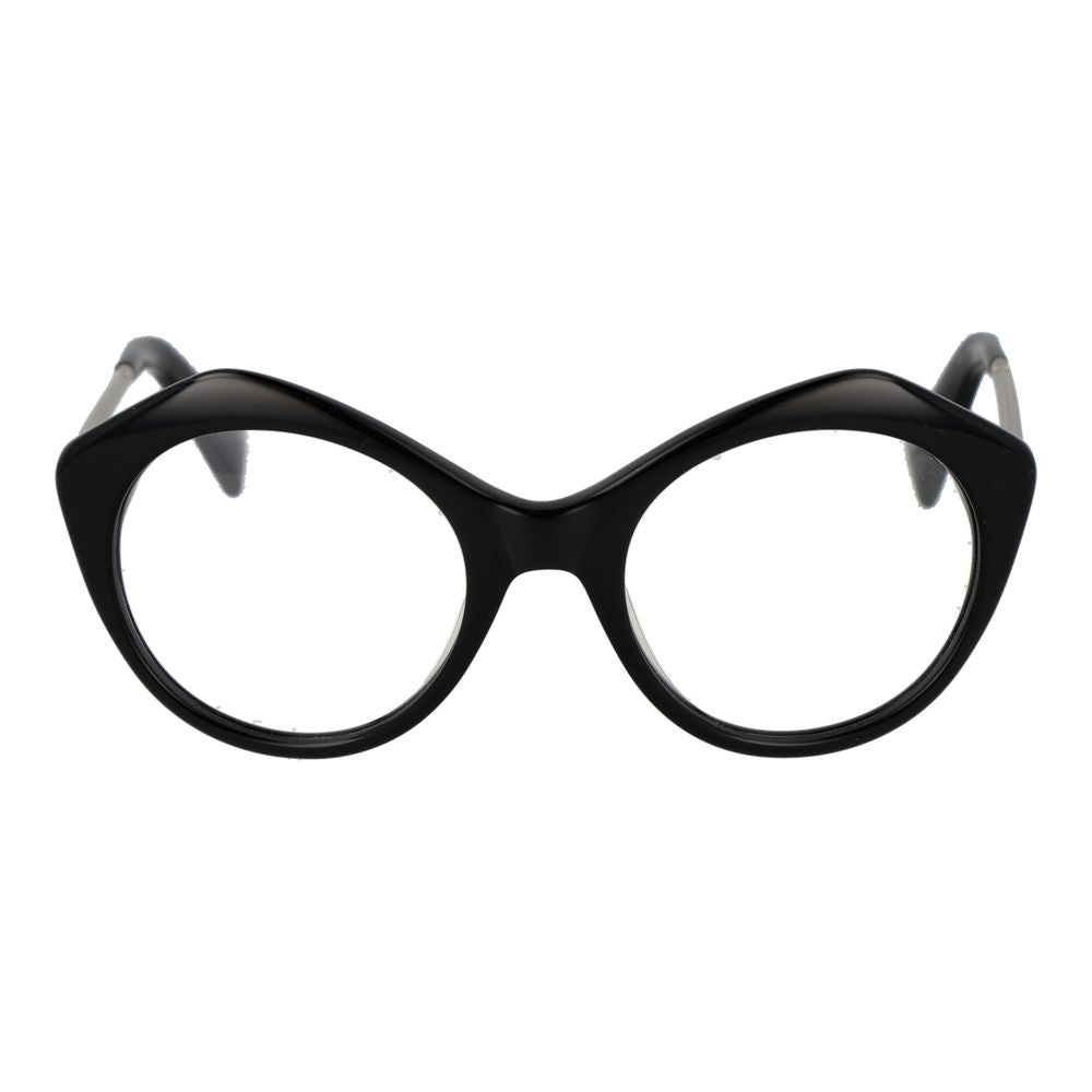Eyeglasses Frames by Yohji Yamamoto for women in black features a refined silhouette, showcasing a refined black coloured frame and full-frame frame design for a sophisticated, premium look.
