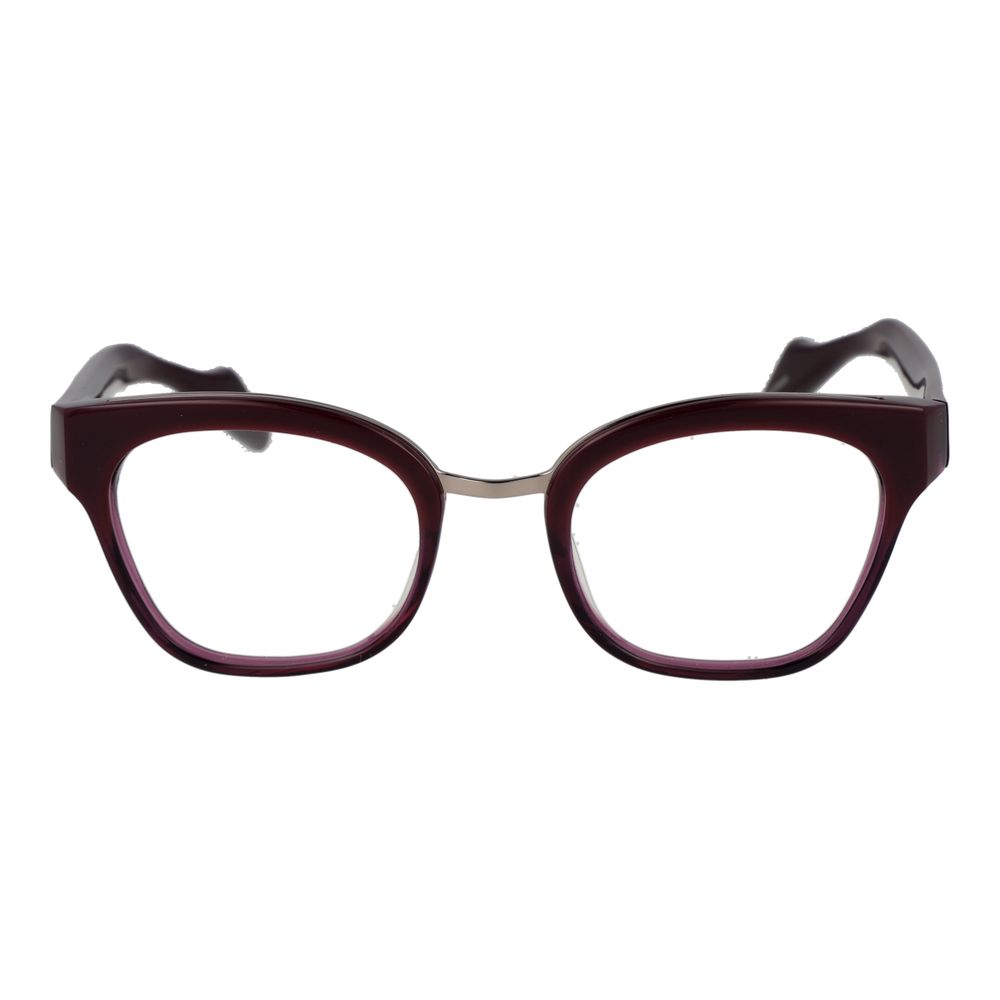 Eyeglasses Frames by Yohji Yamamoto for women in acetate purple showcases a reflective silhouette, artfully incorporating a sophisticated purple coloured frame with a distinct full-frame frame design.