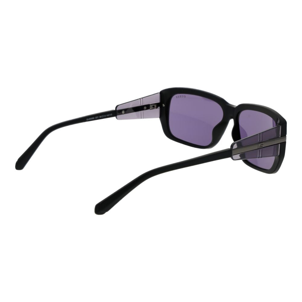 Sunglasses by Guess for men in plastic black features an ethereal rectangle full-rim frame design with black coloured frame frames and non-polarized category-3-dark-tint lens for a ethereal finish.