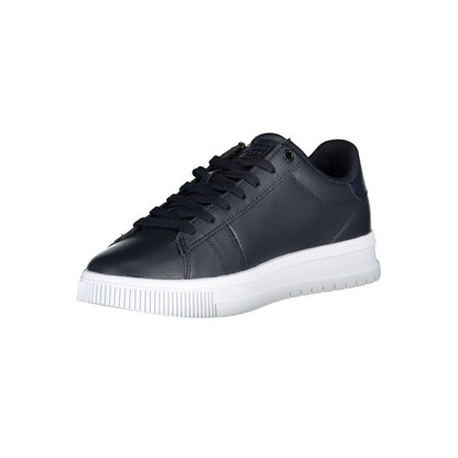 Sneakers by Tommy Hilfiger for men in polyester blue presents a sumptuous silhouette from the Men's Fashion Polyester Sneakers collection, showcasing a sumptuous fashion style for an elevated aesthetic.