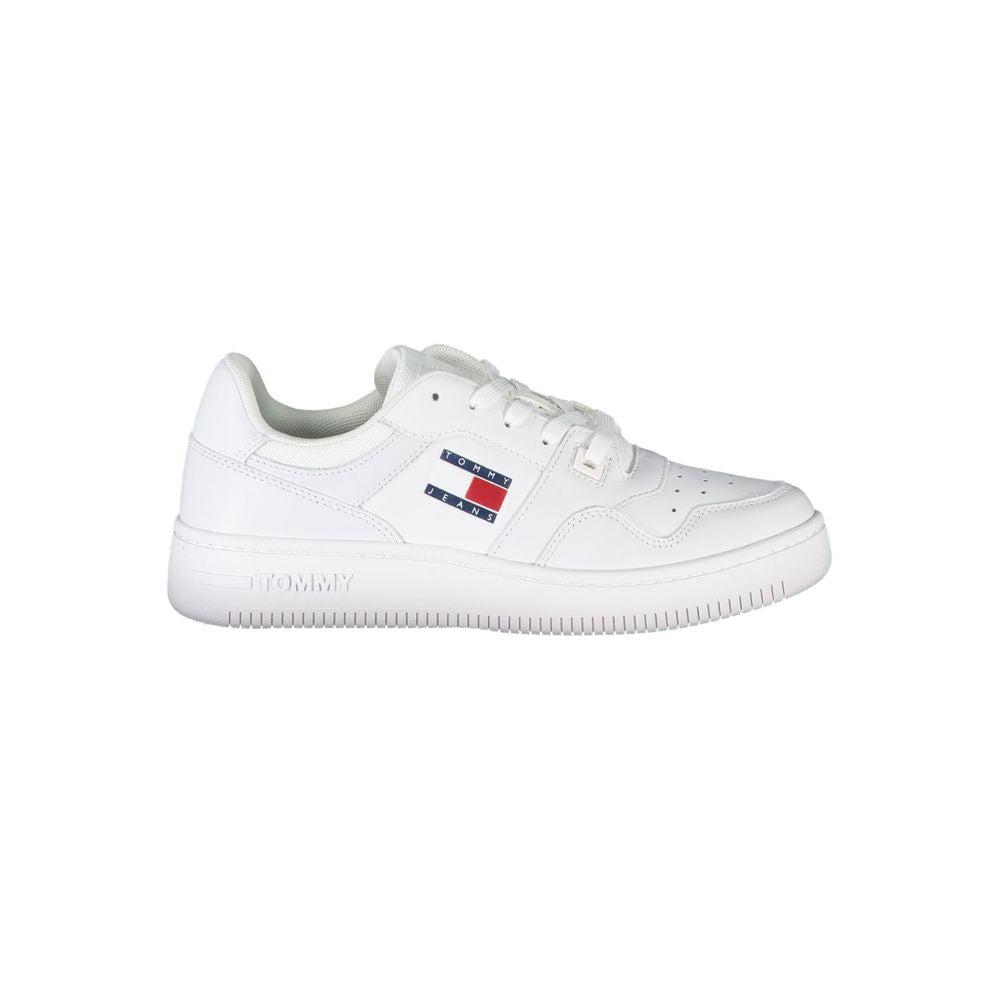 Sneakers by Tommy Hilfiger for women in polyester white features an sumptuous design from the Women's Fashion Polyester Sneakers collection, highlighting a sumptuous fashion style for a premium, high-fashion look.