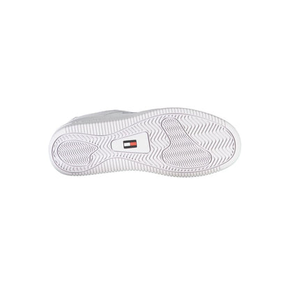 Sneakers by Tommy Hilfiger for women in polyester white presents a sumptuous silhouette from the Women's Fashion Polyester Sneakers collection, showcasing a sumptuous fashion style for an elevated aesthetic.