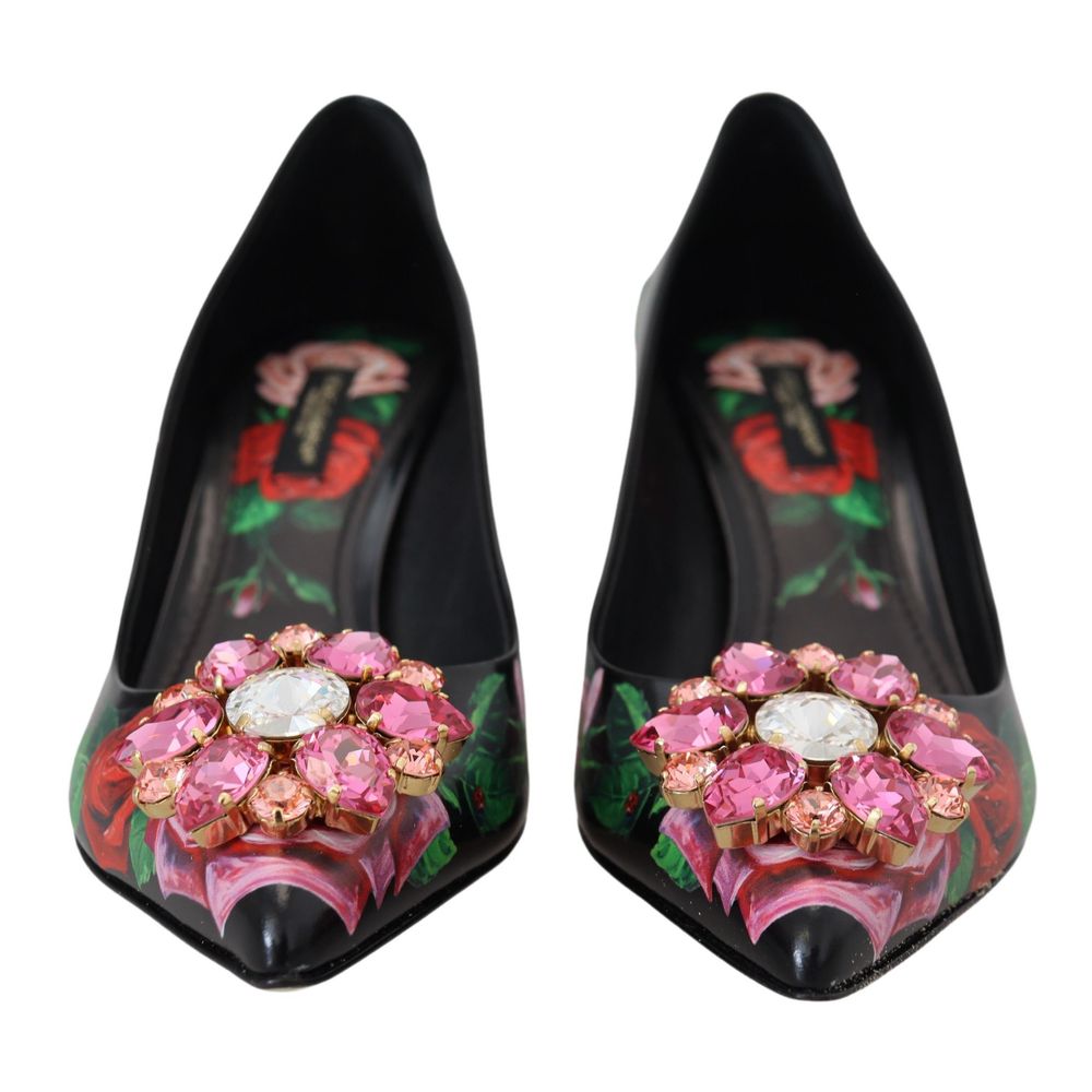 Pumps Heels by Dolce & Gabbana for women in leather black, rose, floral & print features a effortlessly chic Women's Leather Pumps Heels design with a sophisticated and elegant .