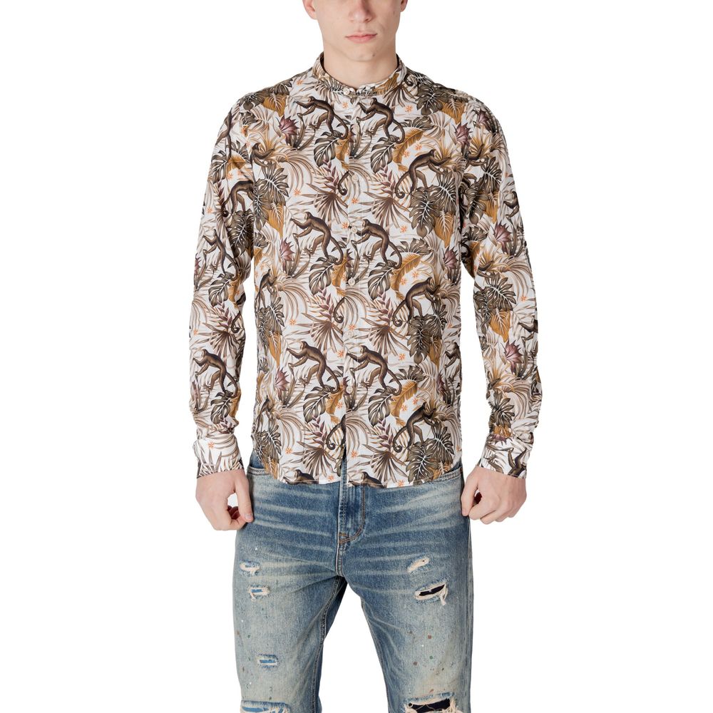 Shirt by Gianni Lupo for men in cotton multicolor showcases a sharp silhouette, elegantly detailed with a sharp and sharp long-sleeve.