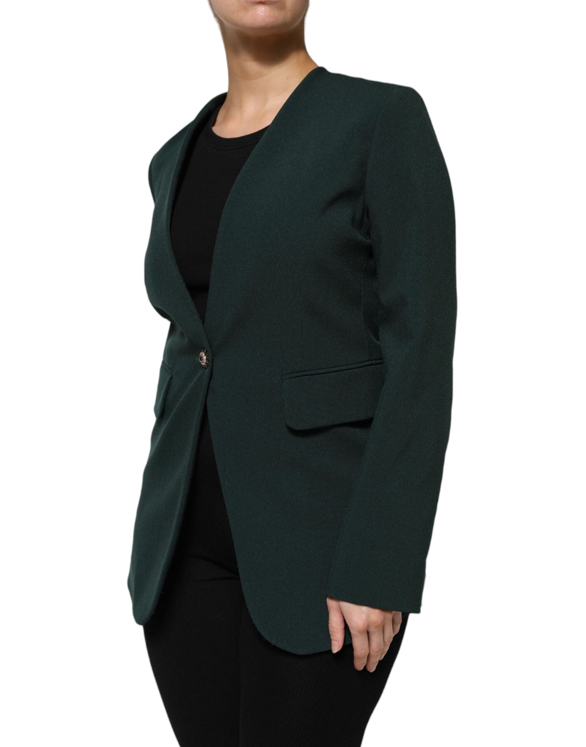 Maison Margiela Women's Single Breasted Polyester & Viscose Jacket - Green