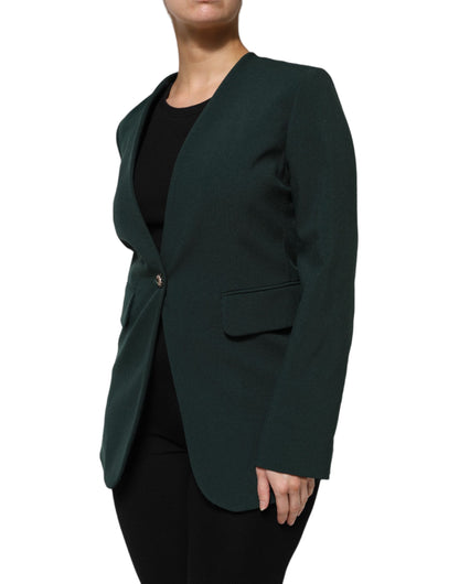 Maison Margiela Women's Single Breasted Polyester & Viscose Jacket - Green