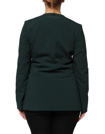 Maison Margiela Women's Single Breasted Polyester & Viscose Jacket - Green