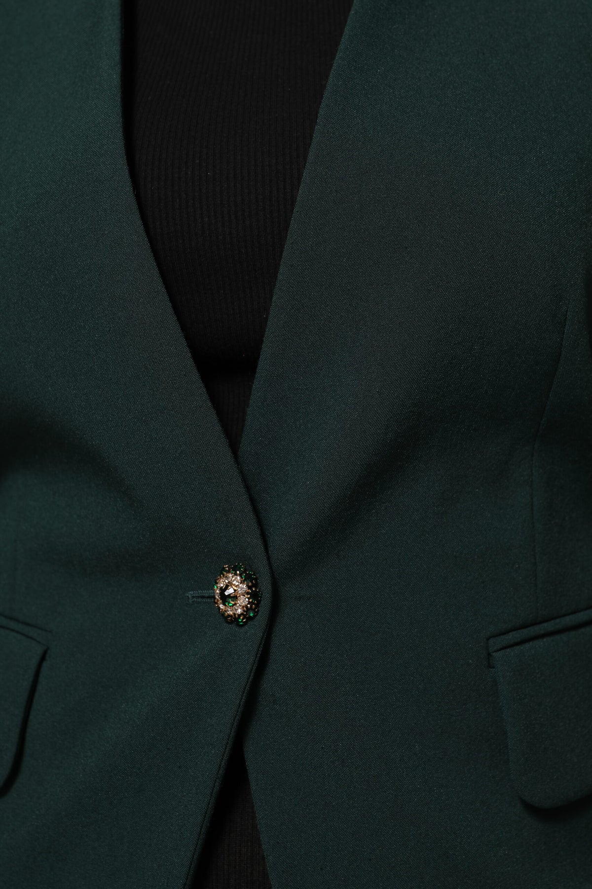 Maison Margiela Women's Single Breasted Polyester & Viscose Jacket - Green