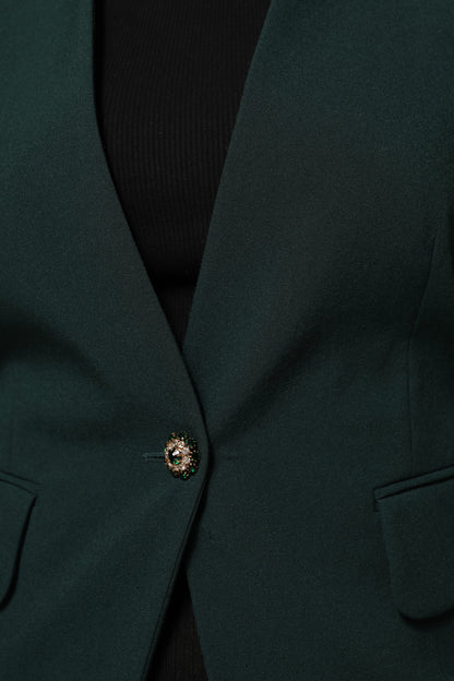 Maison Margiela Women's Single Breasted Polyester & Viscose Jacket - Green