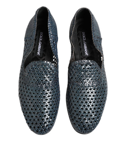 Dolce & Gabbana Men's Leather Loafer Slip-On Shoes - Blue