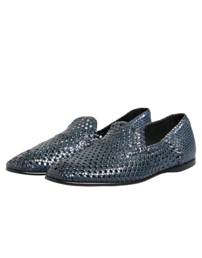 Dolce & Gabbana Men's Leather Loafer Slip-On Shoes - Blue