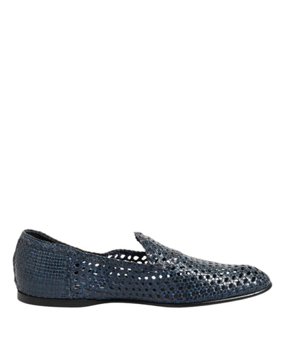 Dolce & Gabbana Men's Leather Loafer Slip-On Shoes - Blue