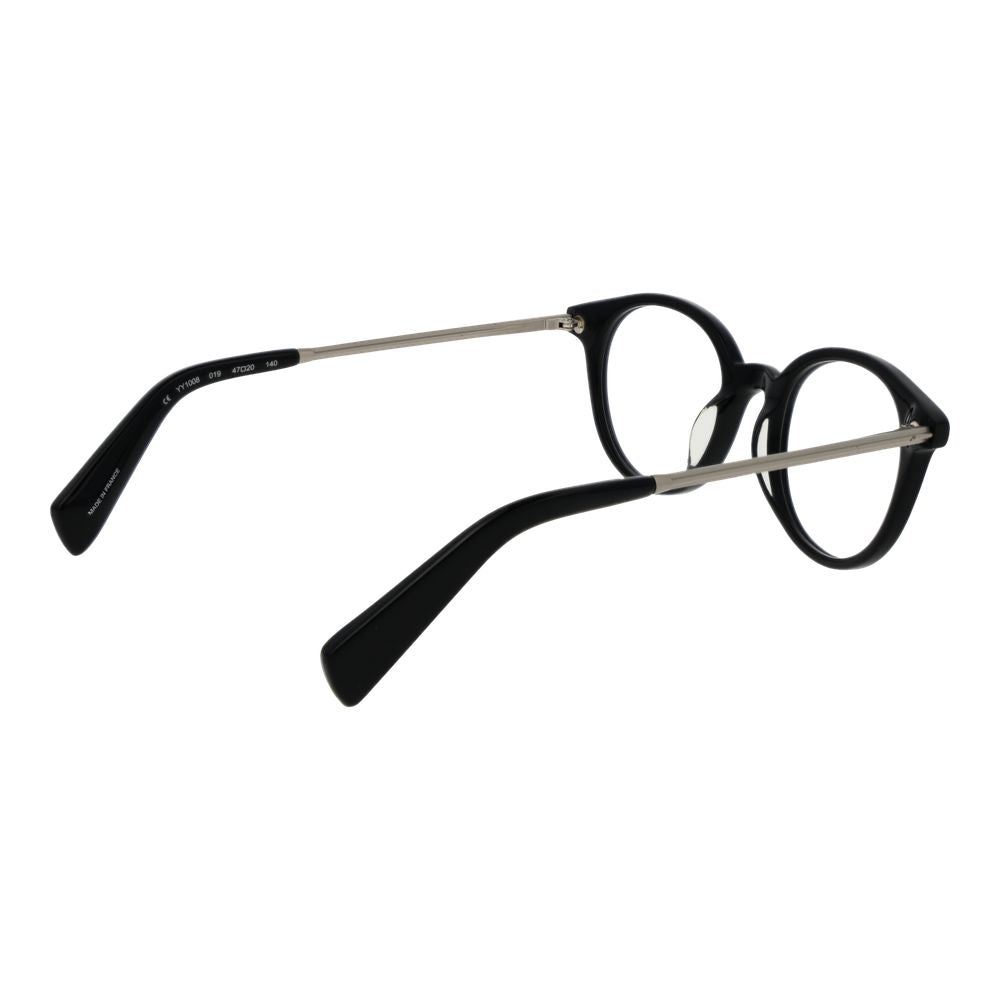 Eyeglasses Frames by Yohji Yamamoto for unisex in acetate black features an refined silhouette, showcasing the refined black coloured frame and sophisticated full-frame frame design.