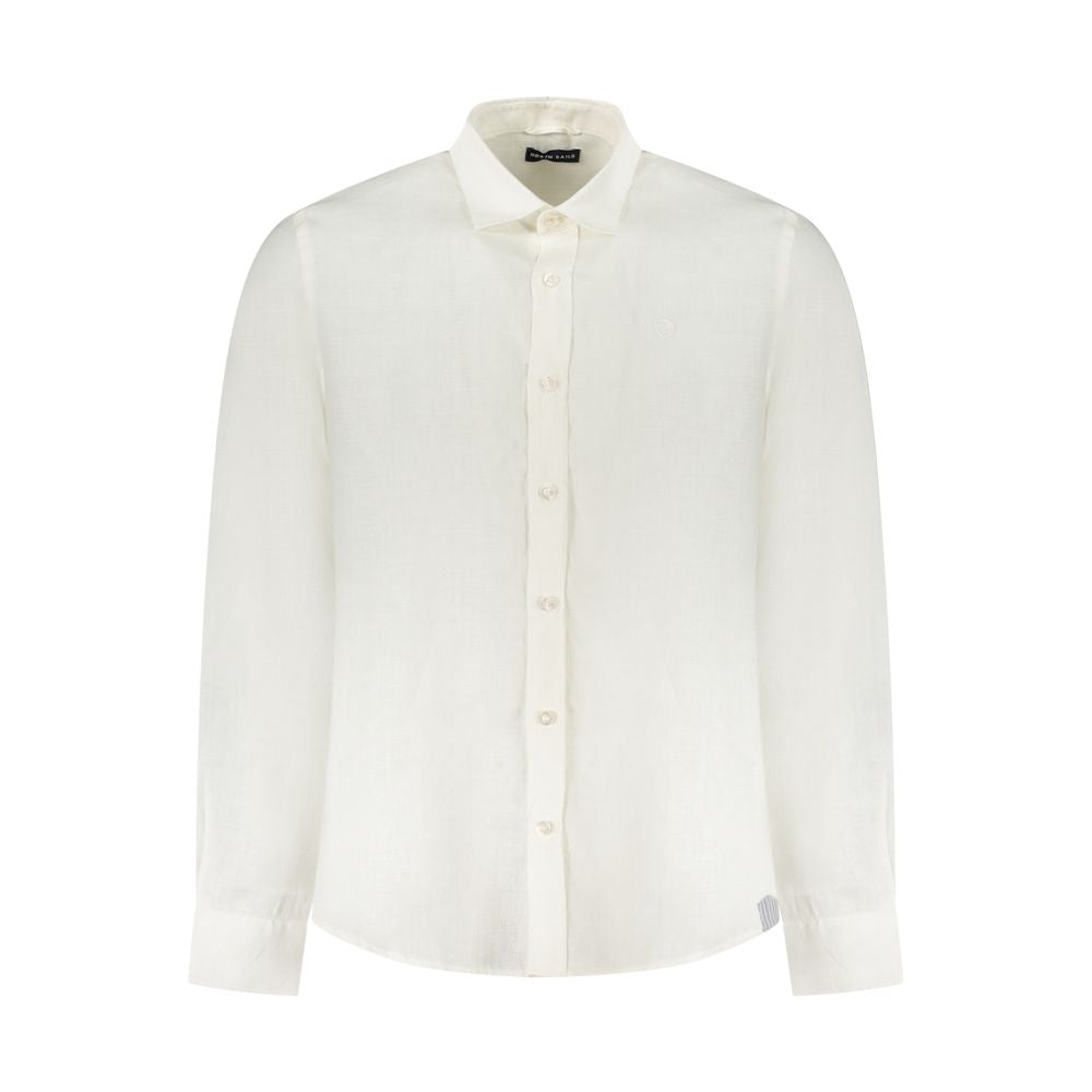 Shirt by North Sails for men in linen white showcases a sublime silhouette, artfully detailed with a sublime and long-sleeve for a sophisticated, sublime finish.