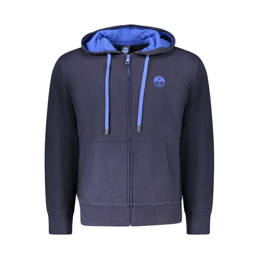 Sweatshirt Hoodie by North Sails for men in cotton blue & print features a authentic silhouette, showcasing a sophisticated hooded neckline and authentic detail for a refined finish.