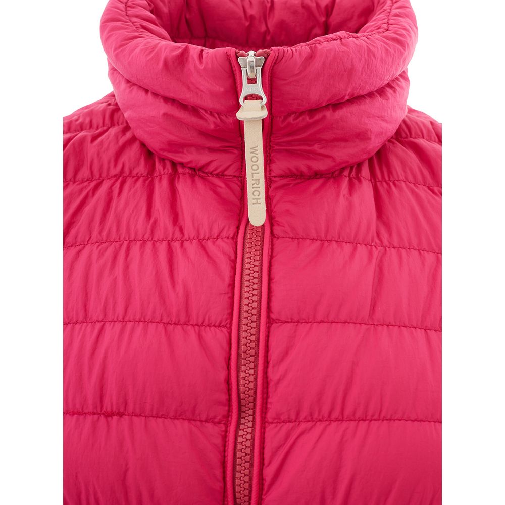 Bomber Jacket by Woolrich for women in polyamide leather fuchsia & pink features an contemporary silhouette, showcasing a sophisticated high-collar neckline and contemporary pockets for a truly refined look.