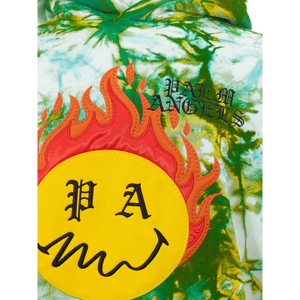 Sweatshirt Hoodie by Palm Angels for men in cotton blue, green, multicolor & yellow features a authentic silhouette, showcasing a sophisticated hooded neckline and authentic detail for a refined finish.