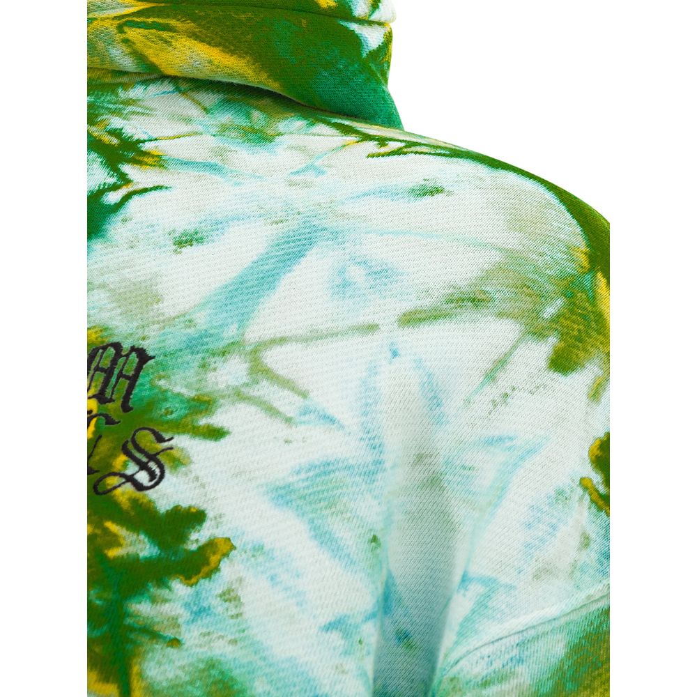 Sweatshirt Hoodie by Palm Angels for men in cotton blue, green, multicolor & yellow showcases a city-ready silhouette, artfully detailed with a signature and for a city-ready finish.