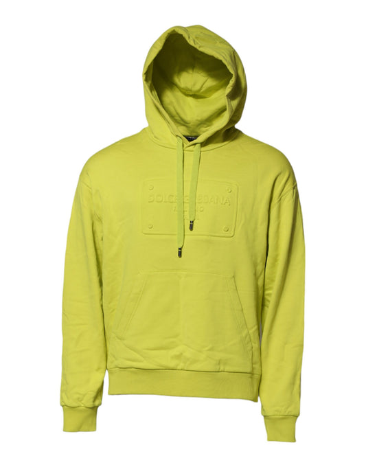 Sweatshirt Hoodie by Dolce & Gabbana for men in stretch cotton gray & green features an dramatic silhouette, showcasing a sophisticated hooded neckline and dramatic for a refined, modern aesthetic.