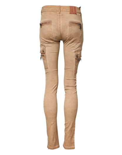 PLEIN SUD Brown Cotton Mid Waist Skinny Denim Jeans