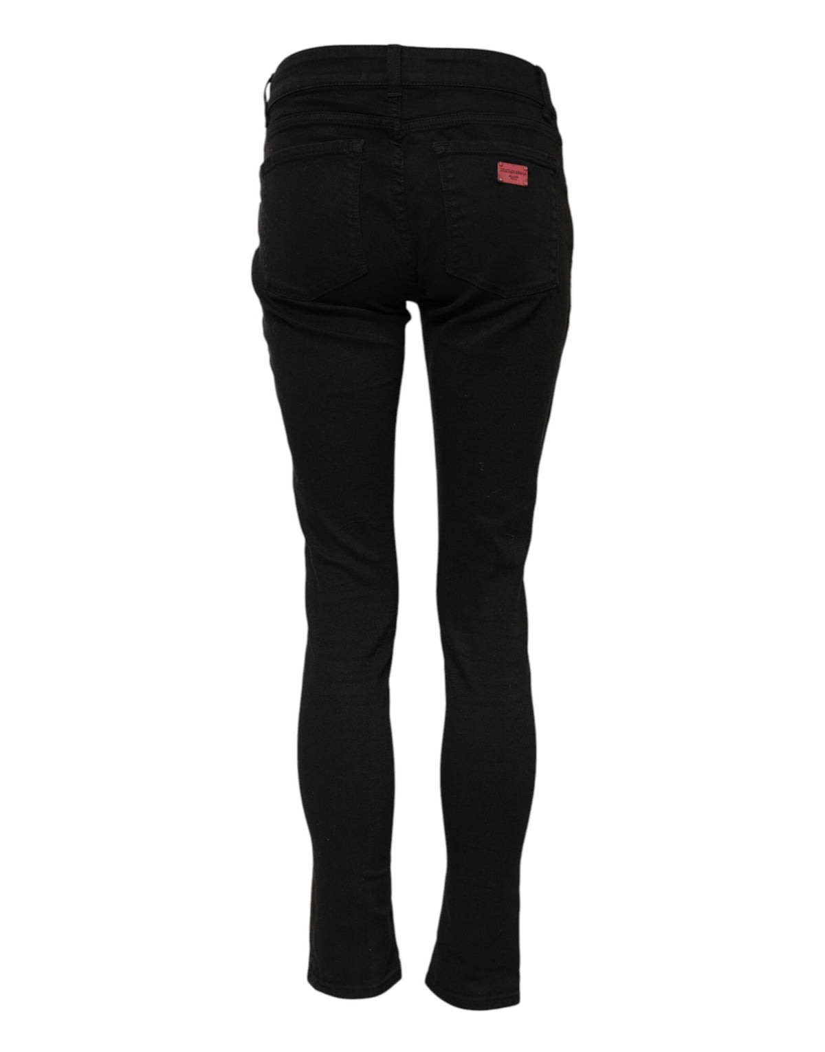 Dolce & Gabbana Women's Skinny Regular Fit Mid Rise Stretch Denim Cotton Jeans - Black