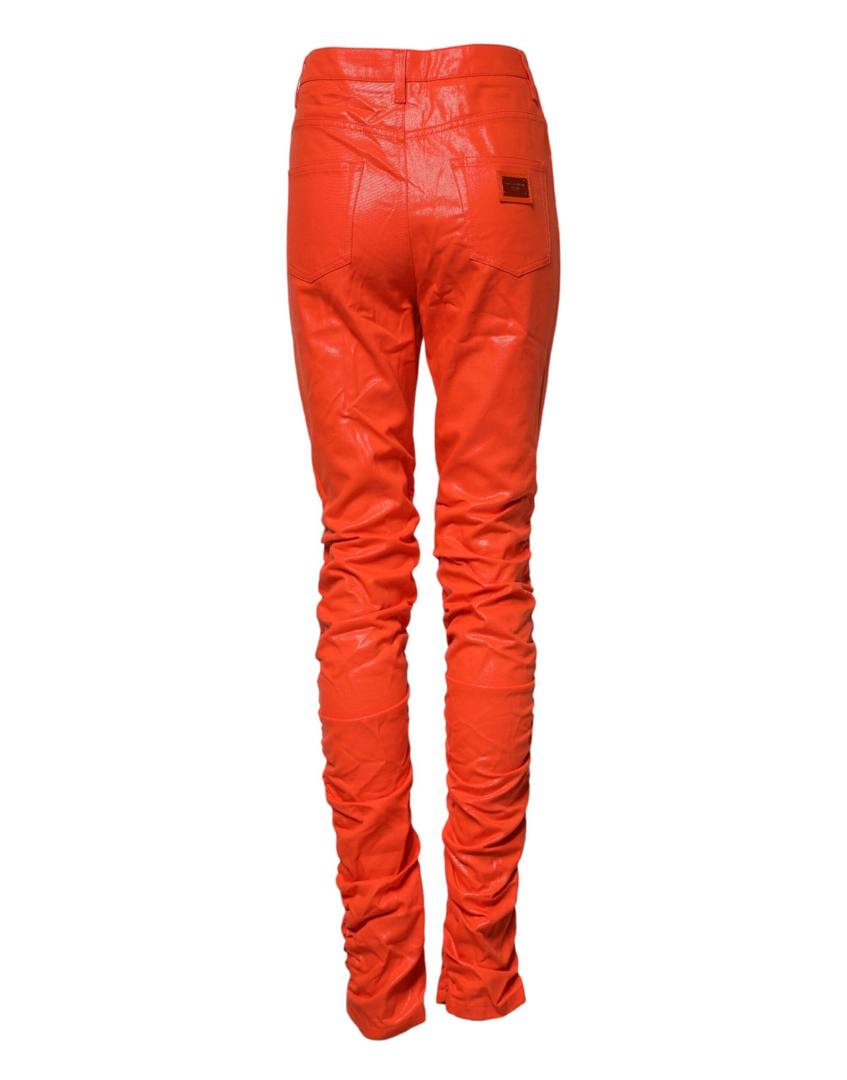 Dolce & Gabbana Women's Skinny Regular Fit High Rise Denim Cotton Jeans - Orange