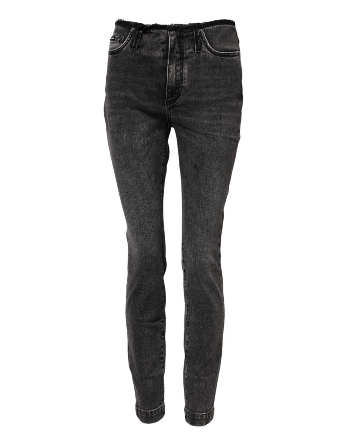 Dolce & Gabbana Women's Skinny Regular Fit Mid Rise Stretch Denim Cotton Jeans - Dark Gray