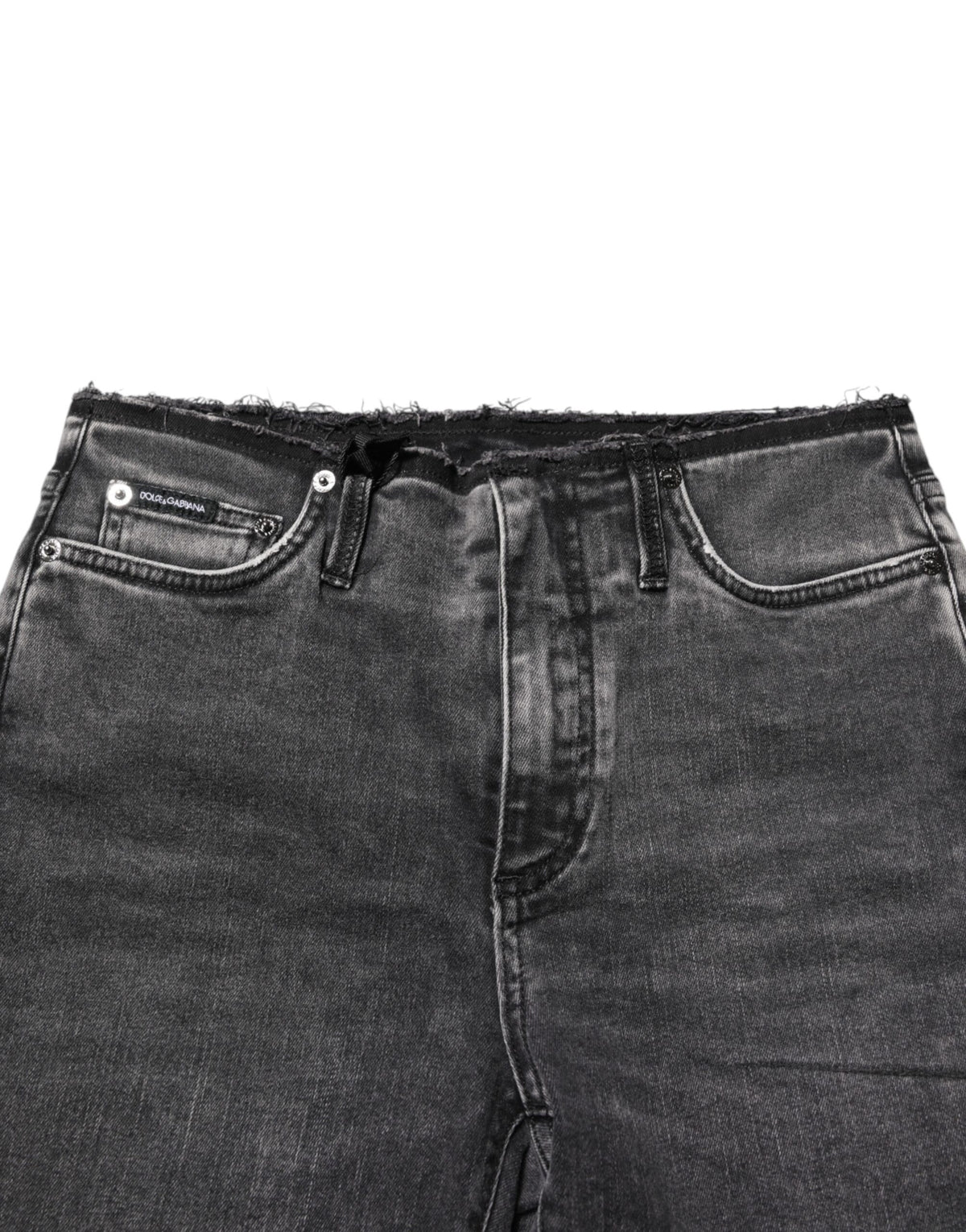 Dolce & Gabbana Women's Skinny Regular Fit Mid Rise Stretch Denim Cotton Jeans - Dark Gray