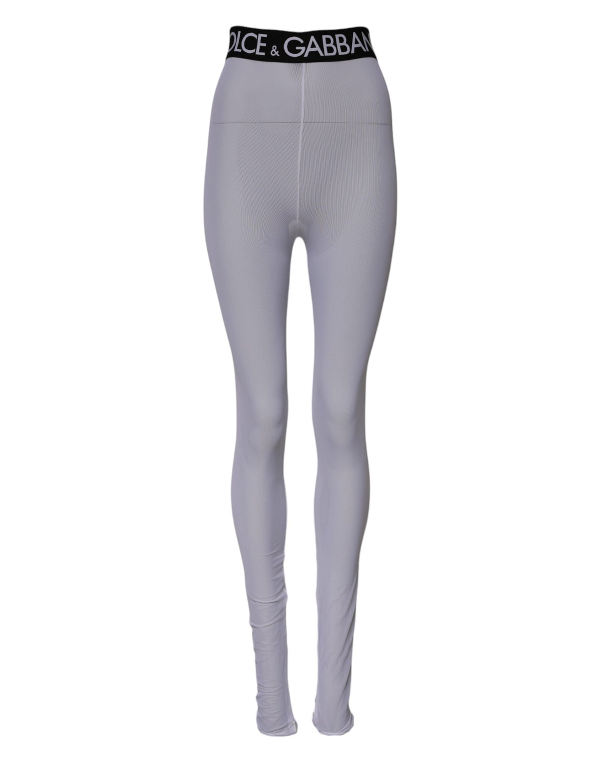 Dolce & Gabbana Women's Regular Fit Leggings Mid Rise Stretch Nylon - Gray