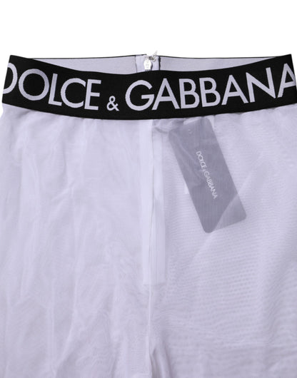 Dolce & Gabbana Women's Regular Fit Leggings Mid Rise Stretch Nylon - Gray