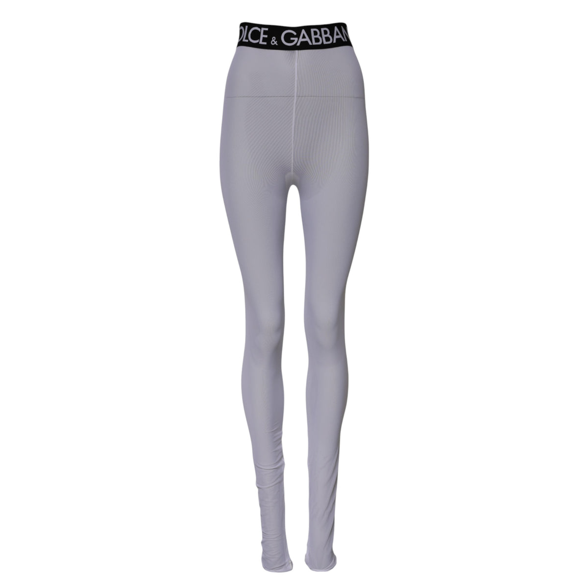 Dolce & Gabbana Women's Regular Fit Leggings Mid Rise Stretch Nylon - Gray