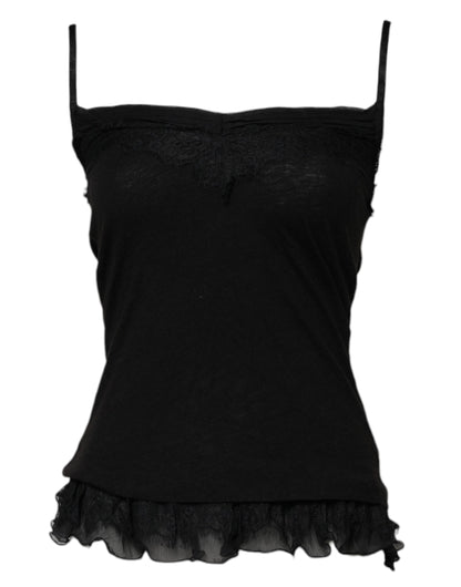 Scervino Street Women's Square Neck Wool Tank Top - Black