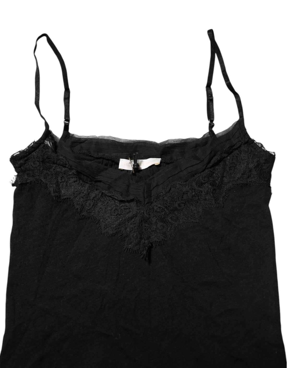 Scervino Street Women's Square Neck Wool Tank Top - Black