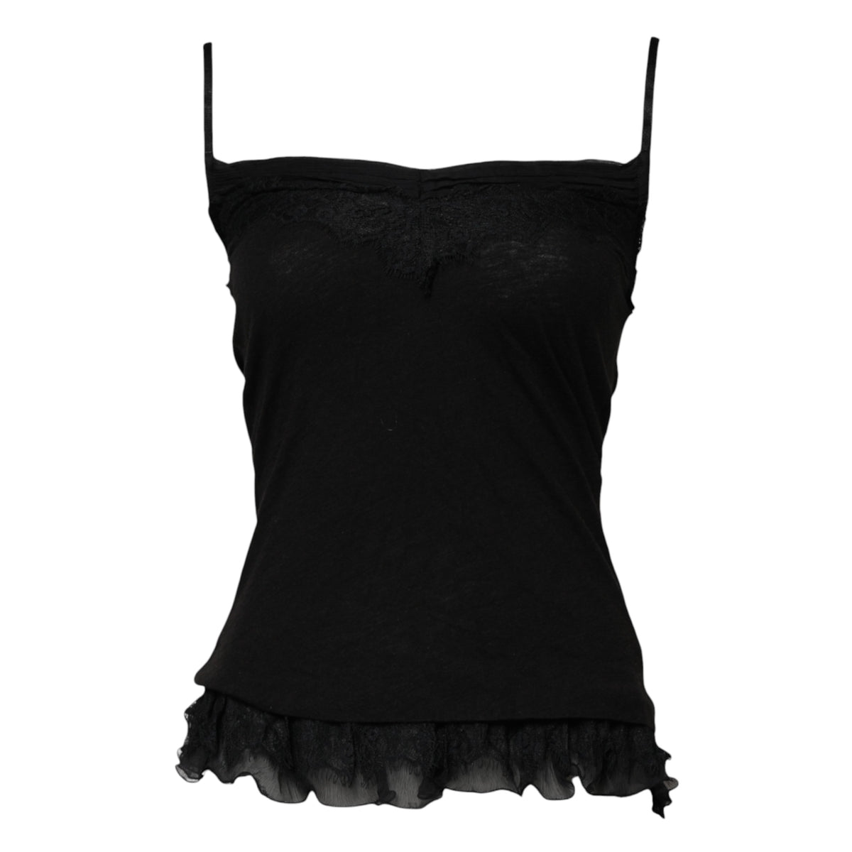 Scervino Street Women's Square Neck Wool Tank Top - Black