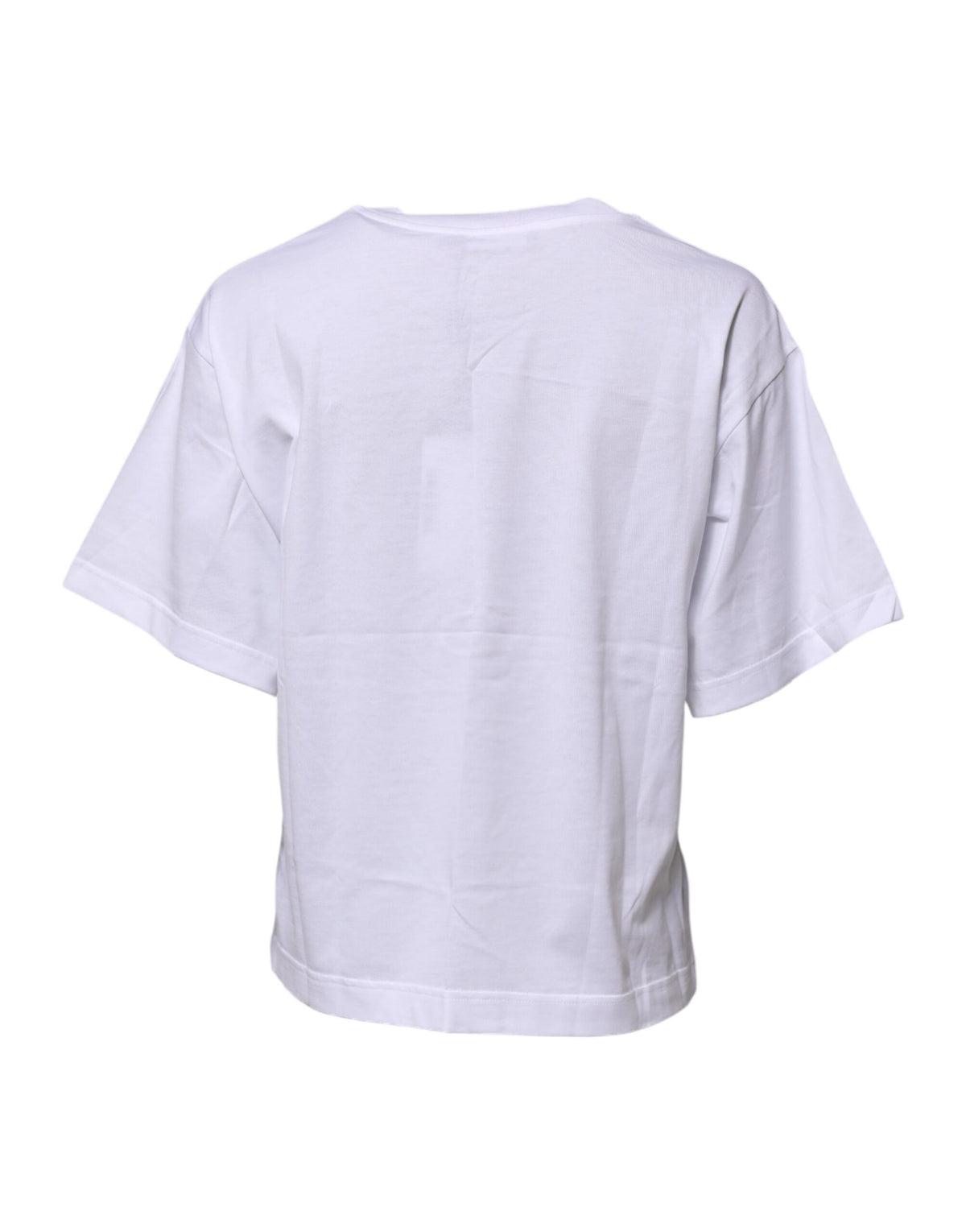 Dolce & Gabbana Women's Short-Sleeve Crew Neck Cotton T-Shirt - White Print