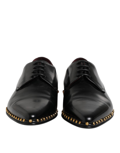 Dolce & Gabbana Men's Calfskin Leather Derby Lace-Up Shoes - Black
