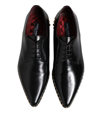 Dolce & Gabbana Men's Calfskin Leather Derby Lace-Up Shoes - Black