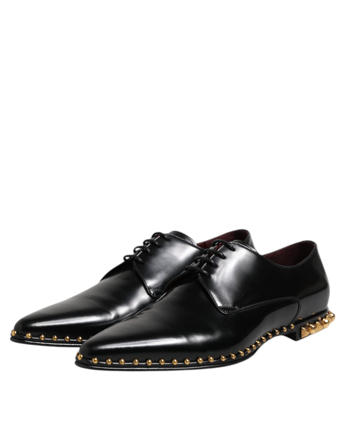 Dolce & Gabbana Men's Calfskin Leather Derby Lace-Up Shoes - Black